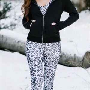 High-Rise Leopard Print Leggings - White/Black